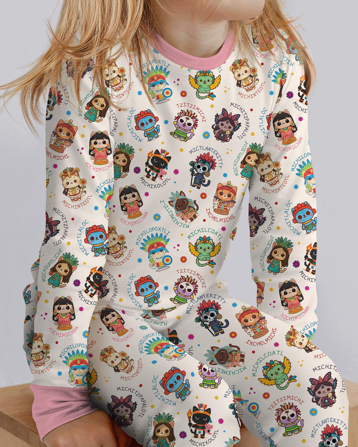 Michi Fiesta Azteca Bamboo Two Piece Long Sleeve Pajama Set