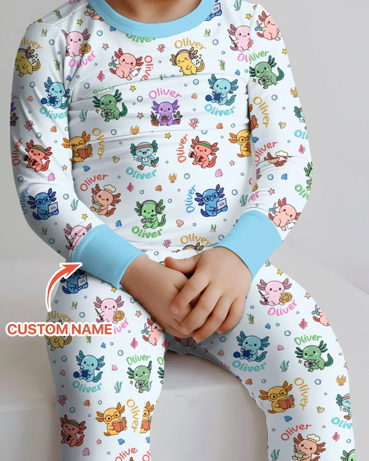 Zweiteiliges Langarm-Pyjama-Set mit Sommerfrüchten