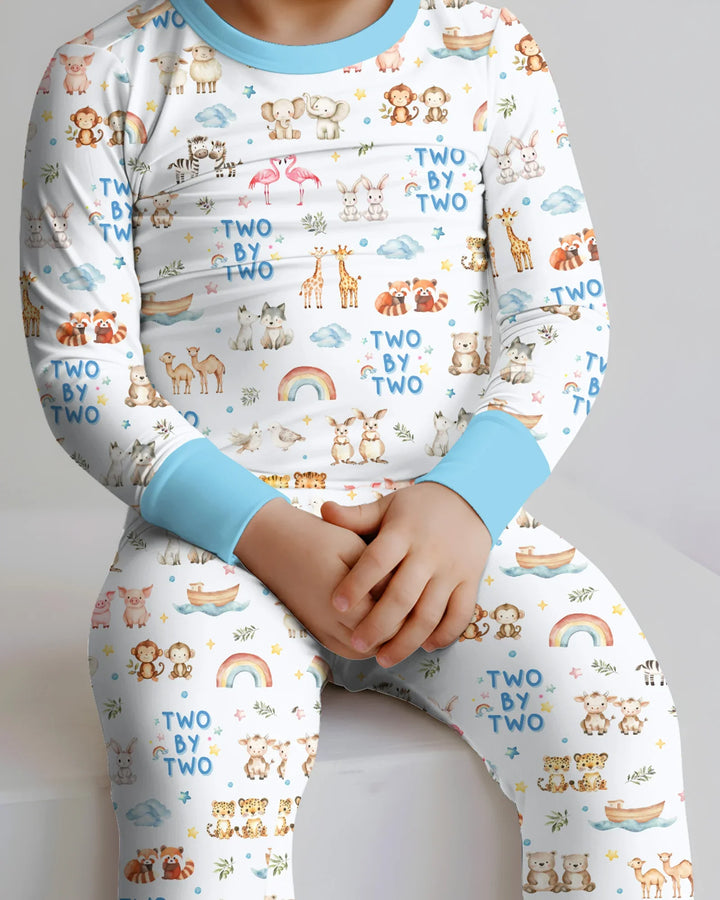 Zweiteiliges Langarm-Pyjama-Set mit Sommerfrüchten