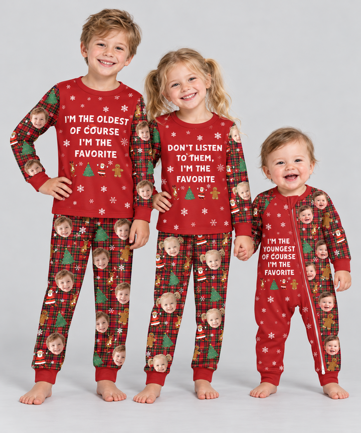I'm The Favorite Christmas Funny Brother Sister Matching Bamboo Convertible Zippy