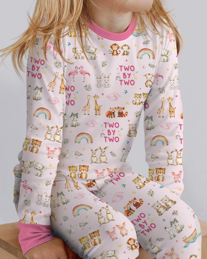Zweiteiliges Langarm-Pyjama-Set mit Sommerfrüchten