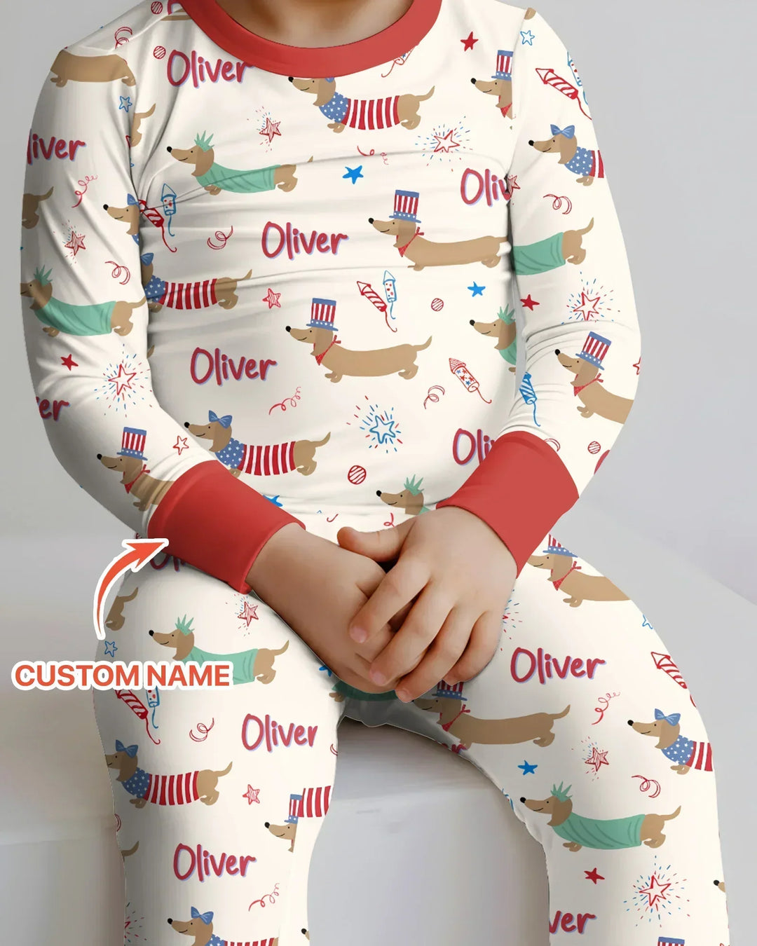 Zweiteiliges Langarm-Pyjama-Set mit Sommerfrüchten