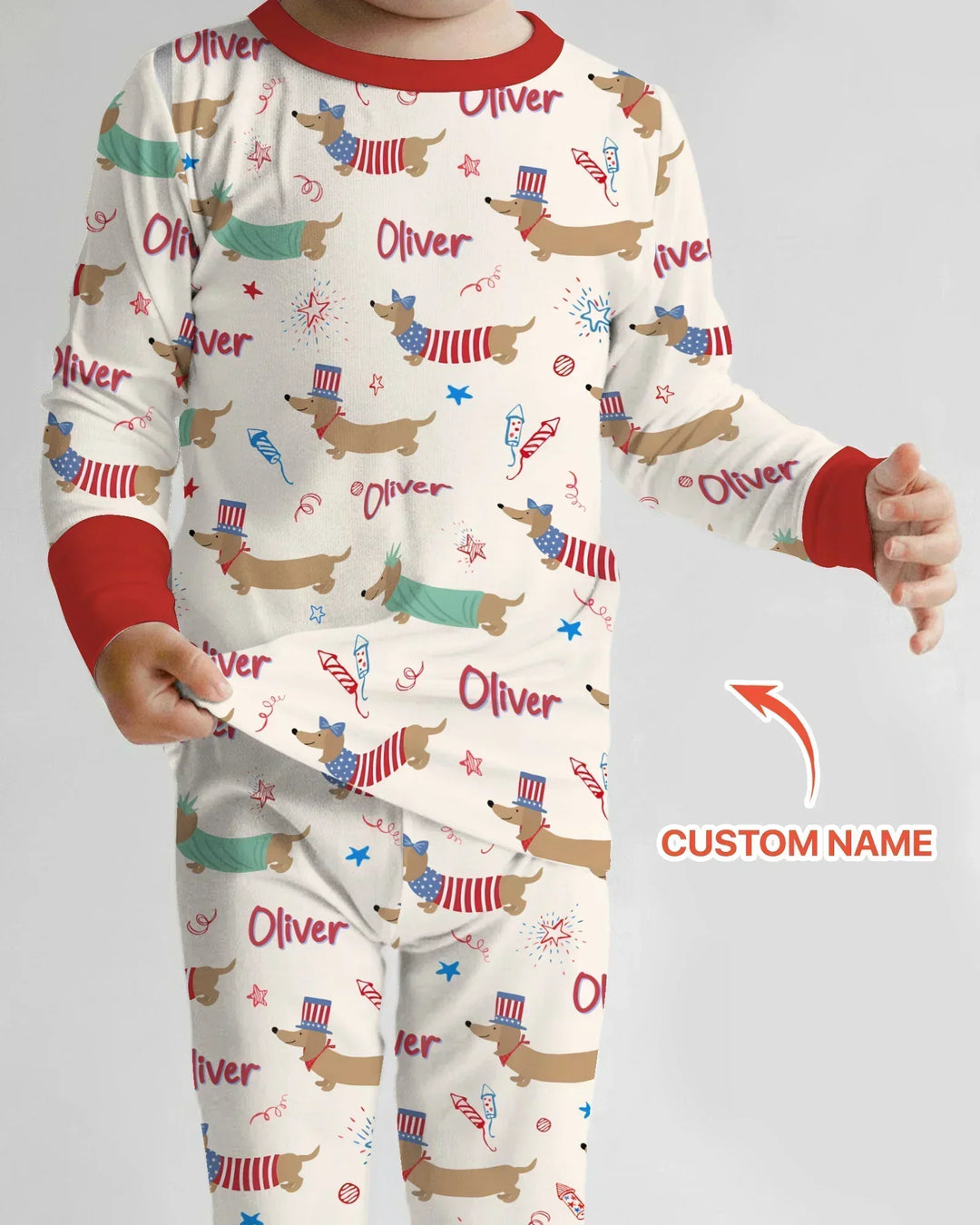 Zweiteiliges Langarm-Pyjama-Set mit Sommerfrüchten