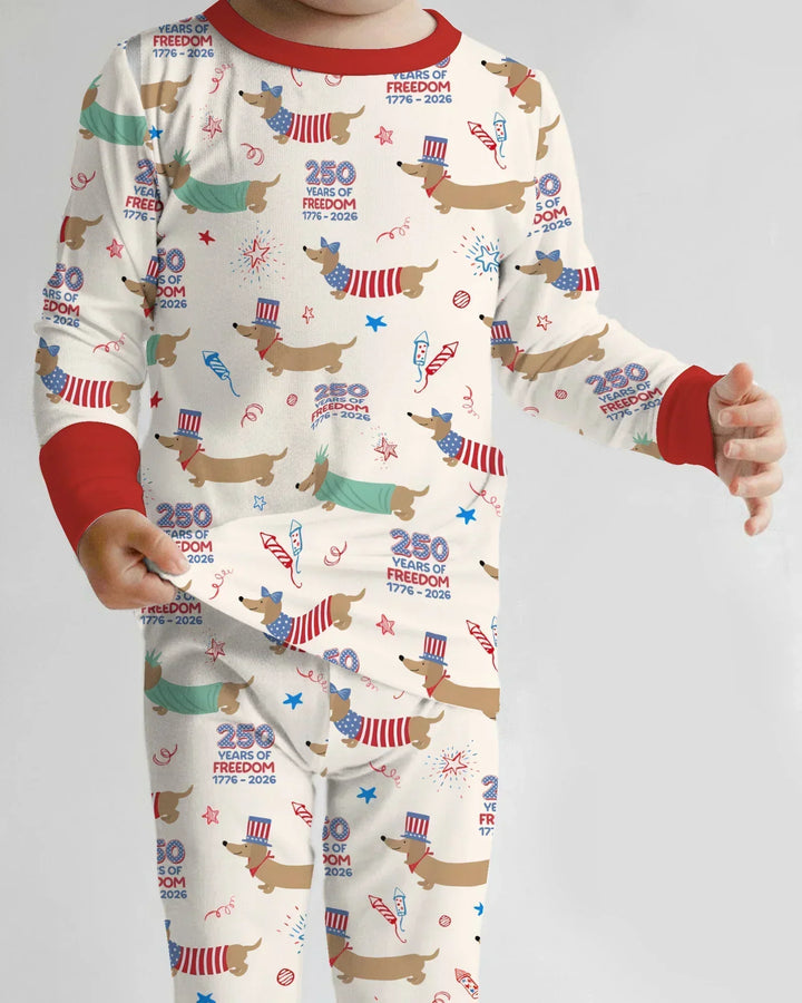 Zweiteiliges Langarm-Pyjama-Set mit Sommerfrüchten