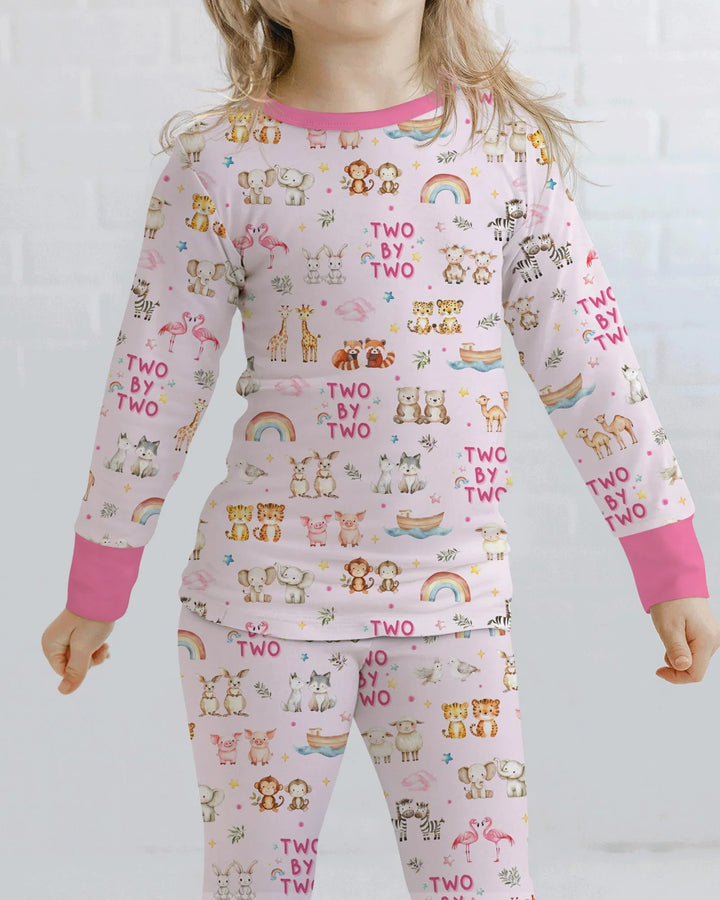 Zweiteiliges Langarm-Pyjama-Set mit Sommerfrüchten
