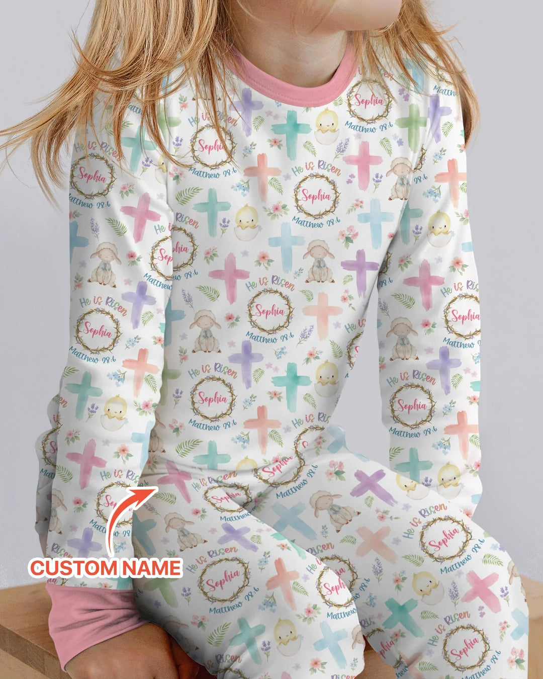 Zweiteiliges Langarm-Pyjama-Set mit Sommerfrüchten