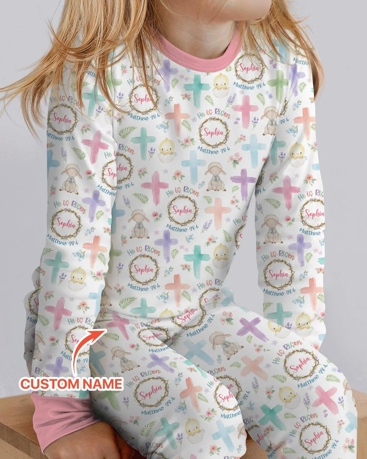 Zweiteiliges Langarm-Pyjama-Set mit Sommerfrüchten