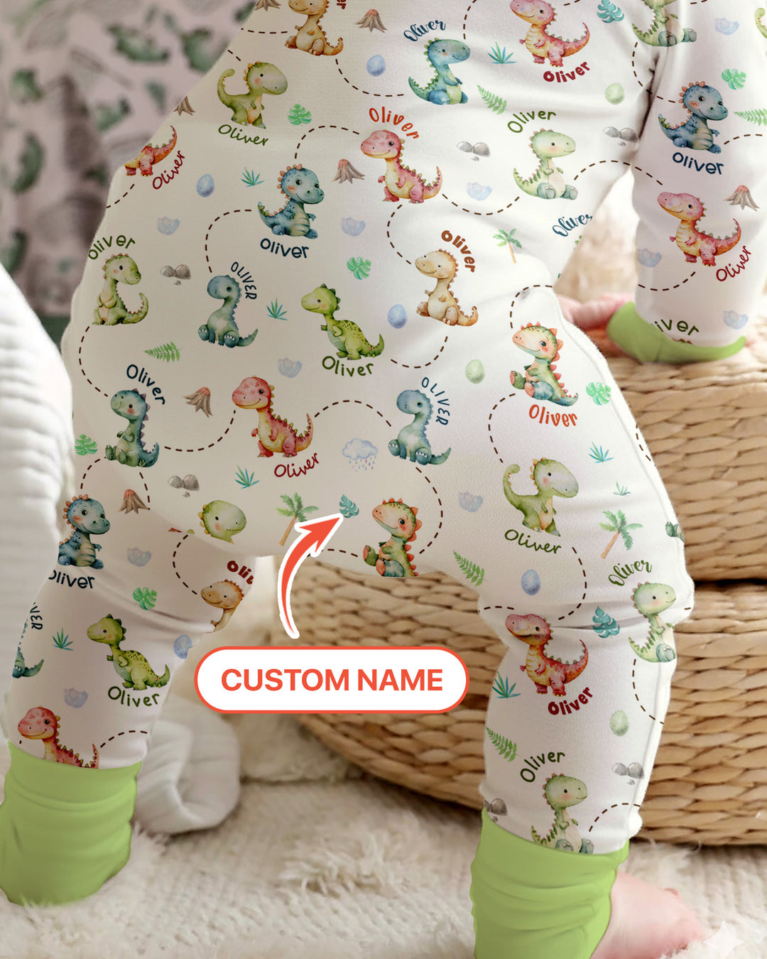 Personalized Dino Friends Bamboo Convertible Zippy