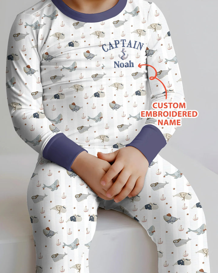 Zweiteiliges Langarm-Pyjama-Set mit Sommerfrüchten