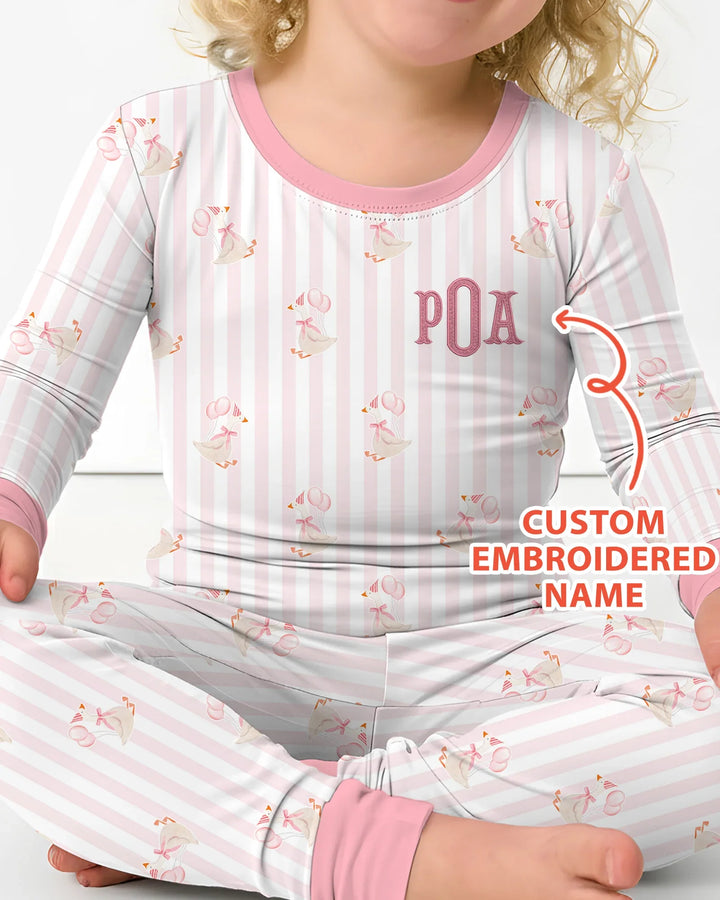 Zweiteiliges Langarm-Pyjama-Set mit Sommerfrüchten