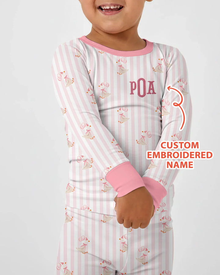 Zweiteiliges Langarm-Pyjama-Set mit Sommerfrüchten