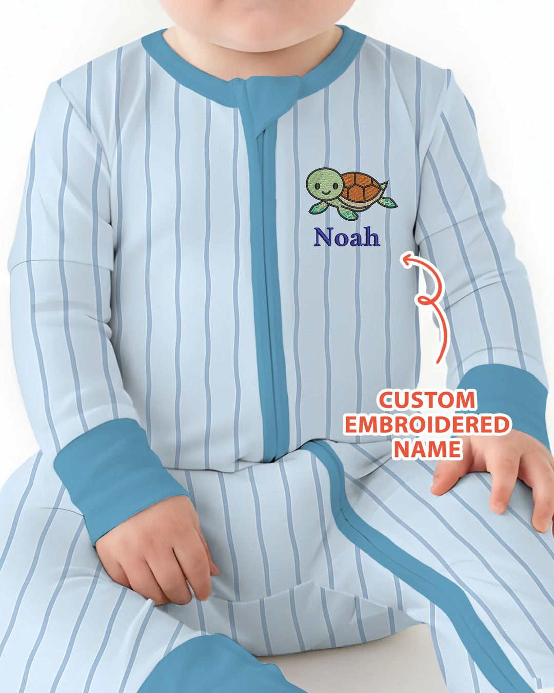Custom Embroidered Name Marine Life Bamboo Convertible Zippy