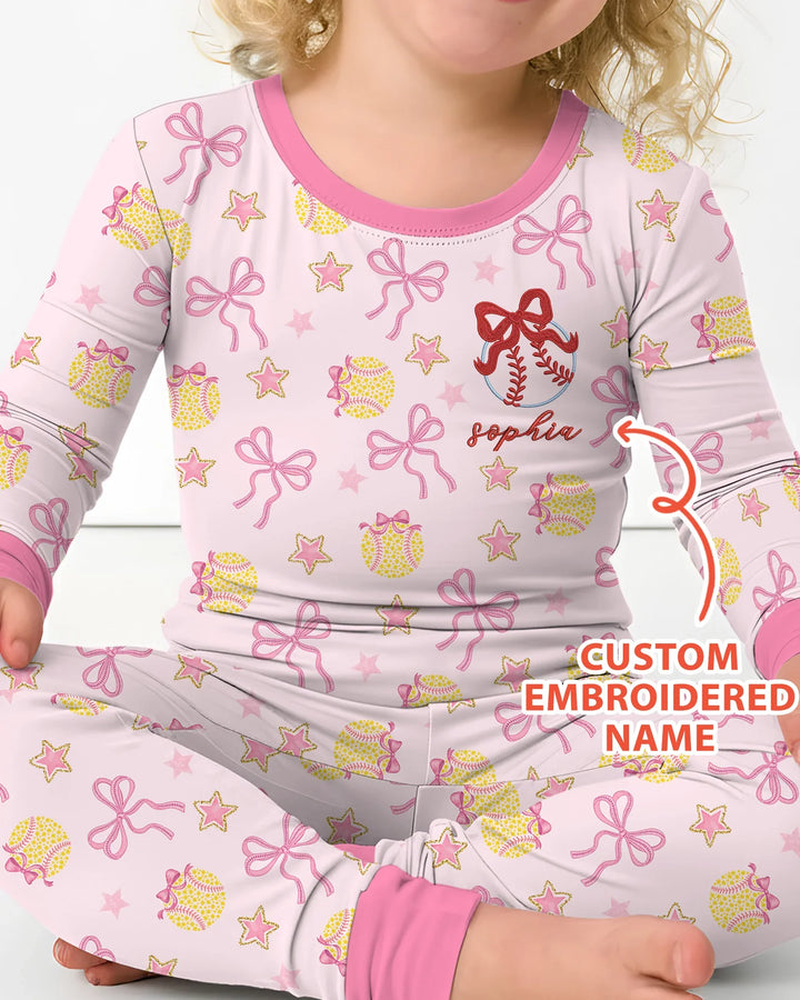 Zweiteiliges Langarm-Pyjama-Set mit Sommerfrüchten