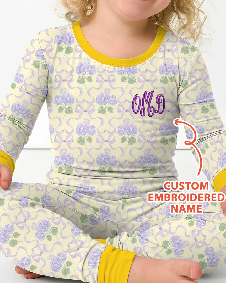 Zweiteiliges Langarm-Pyjama-Set mit Sommerfrüchten