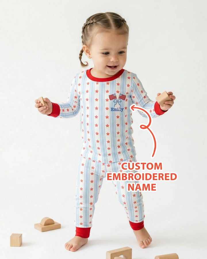 Zweiteiliges Langarm-Pyjama-Set mit Sommerfrüchten