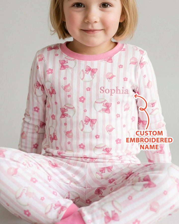 Zweiteiliges Langarm-Pyjama-Set mit Sommerfrüchten