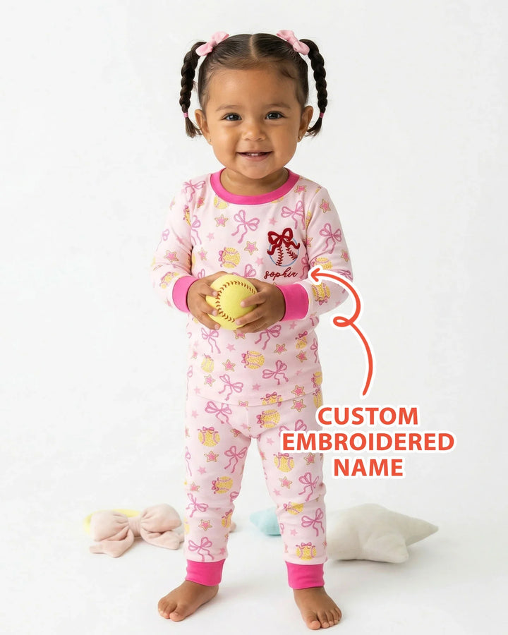 Zweiteiliges Langarm-Pyjama-Set mit Sommerfrüchten