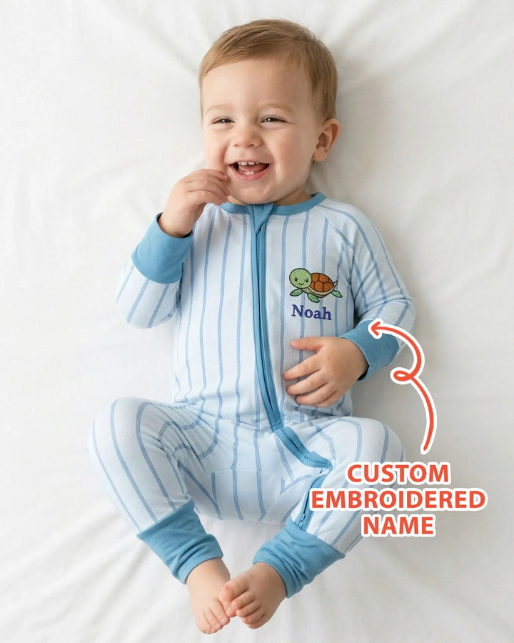 Custom Embroidered Name Marine Life Bamboo Convertible Zippy