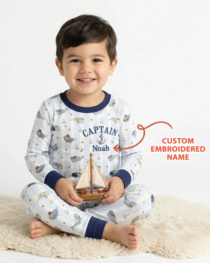 Zweiteiliges Langarm-Pyjama-Set mit Sommerfrüchten