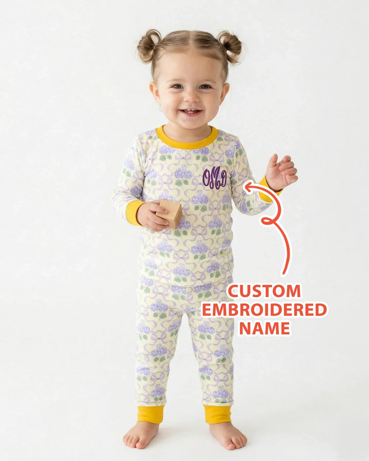 Zweiteiliges Langarm-Pyjama-Set mit Sommerfrüchten