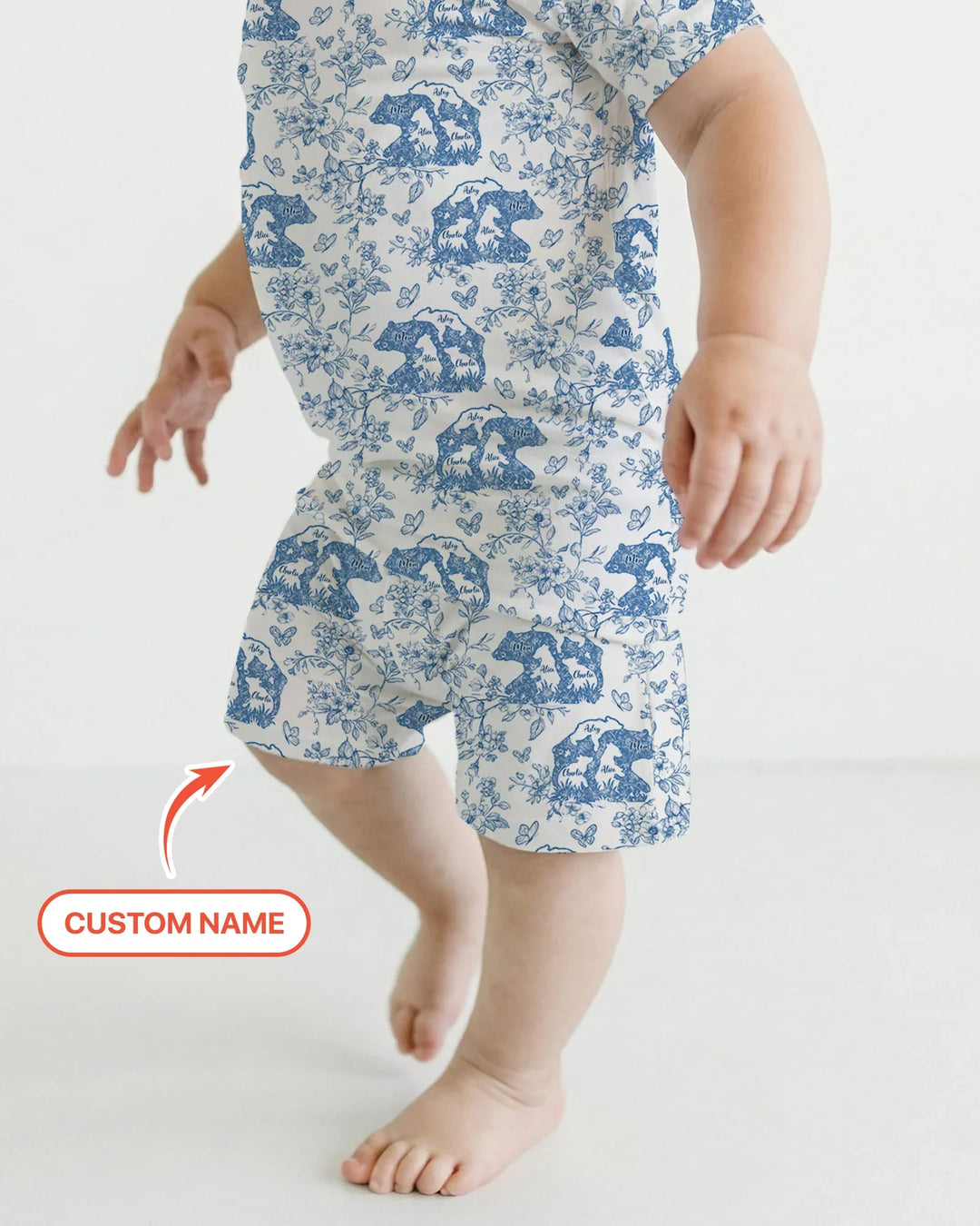 Zweiteiliges Pyjama-Set mit kurzen Ärmeln und Shorts im Sommer-Design