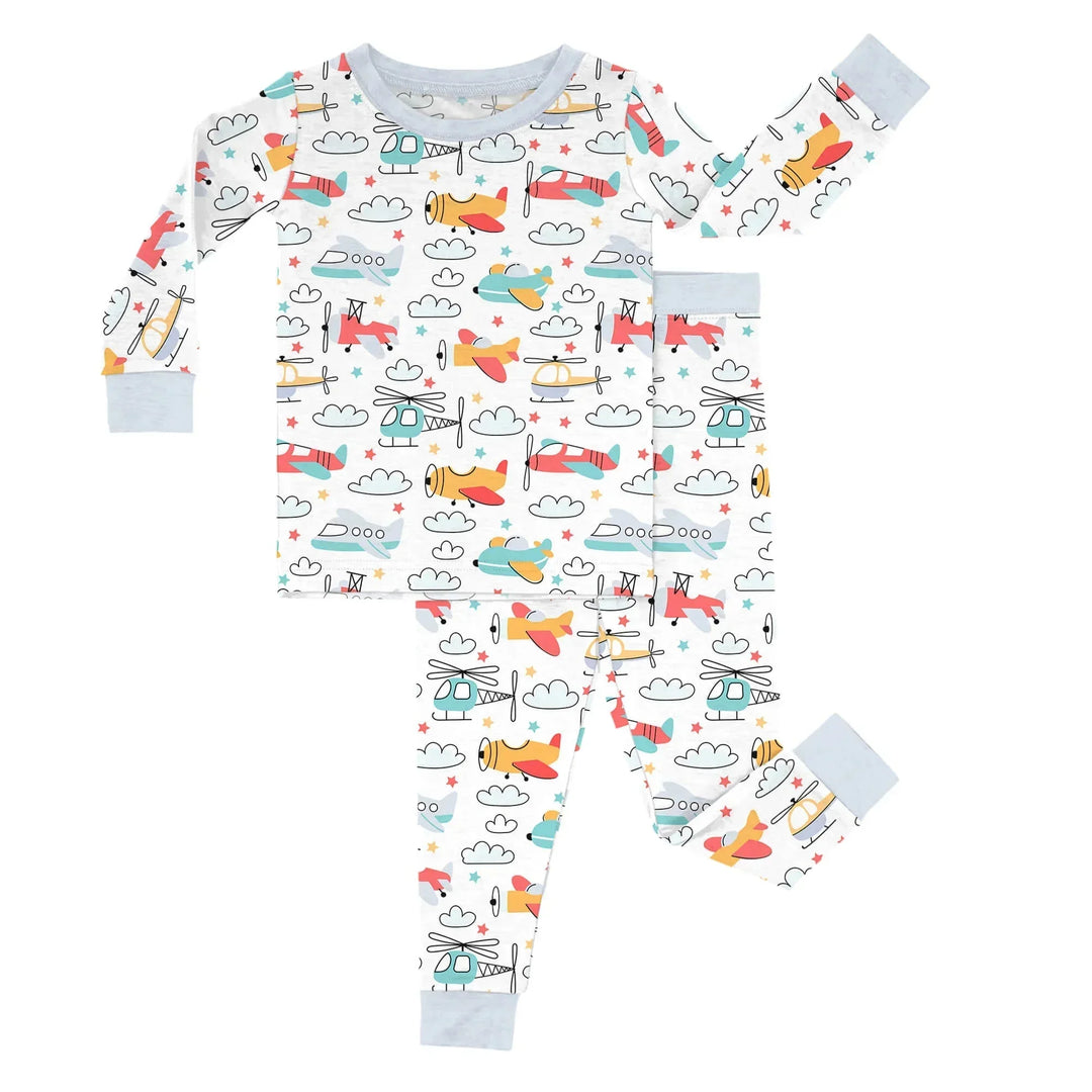 Airplanes And Helicopters Two Piece Pajama Set , Airplanes And Helicopters Two Piece Pajama Set - 12-18M