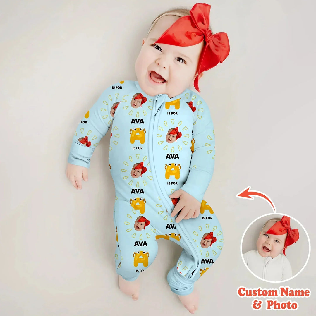 Alphabet Custom Face Baby Convertible Zippy , Alphabet Custom Face Baby Convertible Zippy - 0-3M
