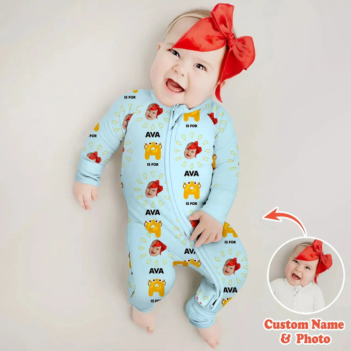 Alphabet Custom Face Baby Convertible Zippy , Alphabet Custom Face Baby Convertible Zippy - 0-3M