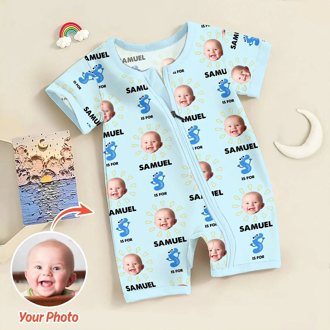 Alphabet Custom Face Baby Shorty Zippy , Alphabet Custom Face Baby Shorty Zippy - 0-3M