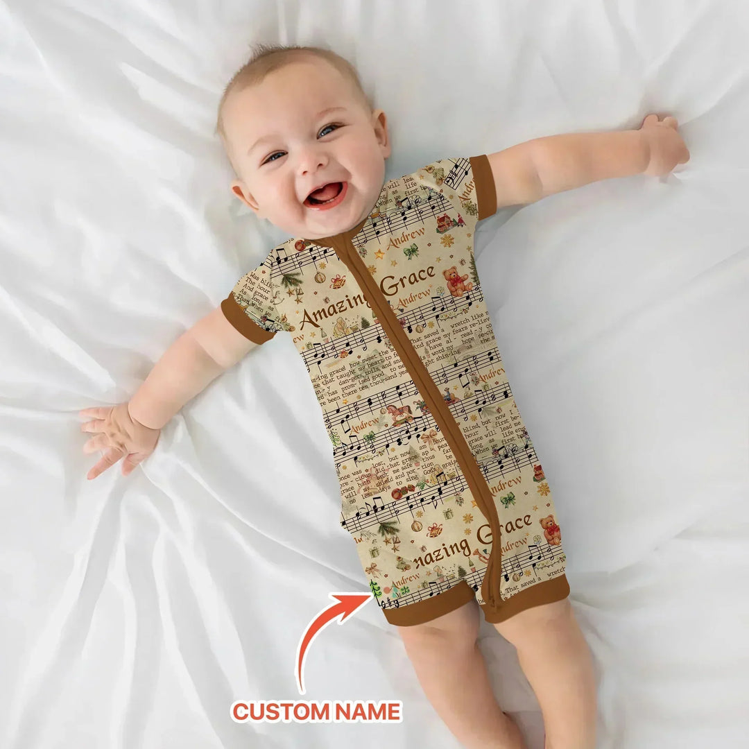 Amazing Grace Custom Name Shorty Zippy , Amazing Grace Custom Name Shorty Zippy - 0-3M