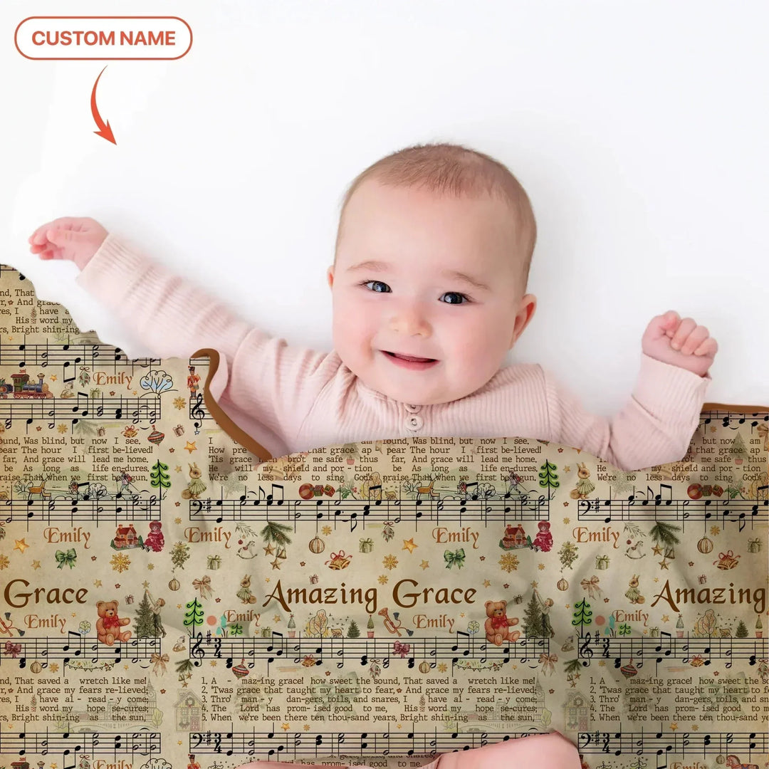 Amazing Grace Custom Name Toddler Blanket , Amazing Grace Custom Name Toddler Blanket - Default Title