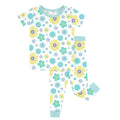 Aqua Floral Two Piece Short Sleeve Pajama Set , Aqua Floral Two Piece Short Sleeve Pajama Set - 12-18M