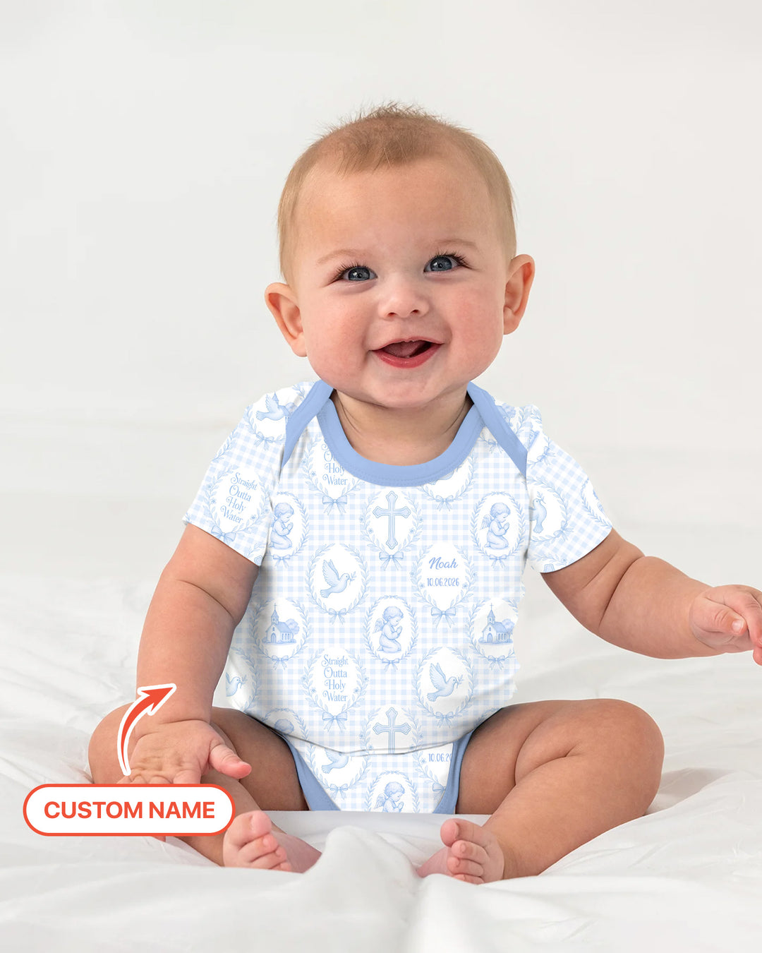 Gerippte Babykleidung mit individuellem Foto - Weich &amp; Skizzenhaft