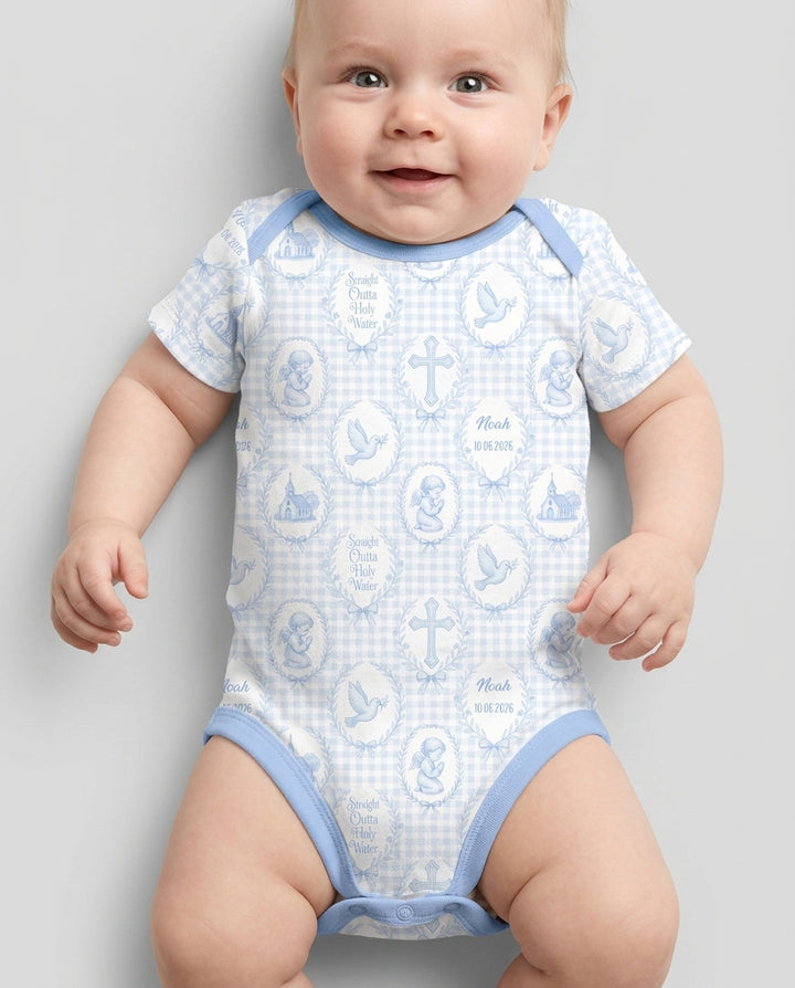 Gerippte Babykleidung mit individuellem Foto - Weich &amp; Skizzenhaft