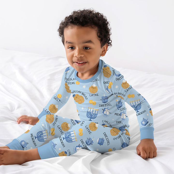 Zweiteiliges Langarm-Pyjama-Set mit Sommerfrüchten