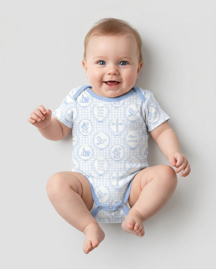 Gerippte Babykleidung mit individuellem Foto - Weich &amp; Skizzenhaft