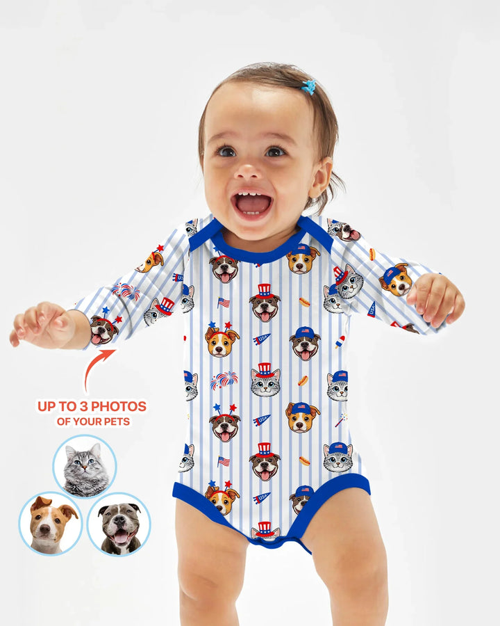 Gerippte Babykleidung mit individuellem Foto - Weich &amp; Skizzenhaft