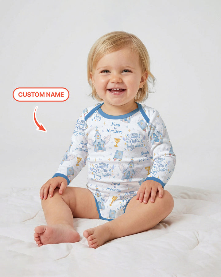 Gerippte Babykleidung mit individuellem Foto - Weich &amp; Skizzenhaft