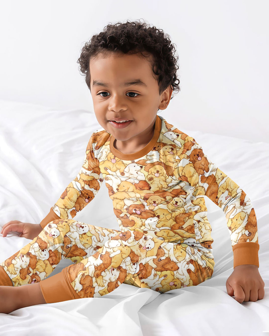 Puppy Pile Bamboo Two Piece Long Sleeve Pajama Set
