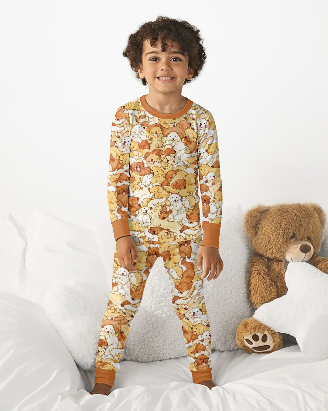 Puppy Pile Bamboo Two Piece Long Sleeve Pajama Set