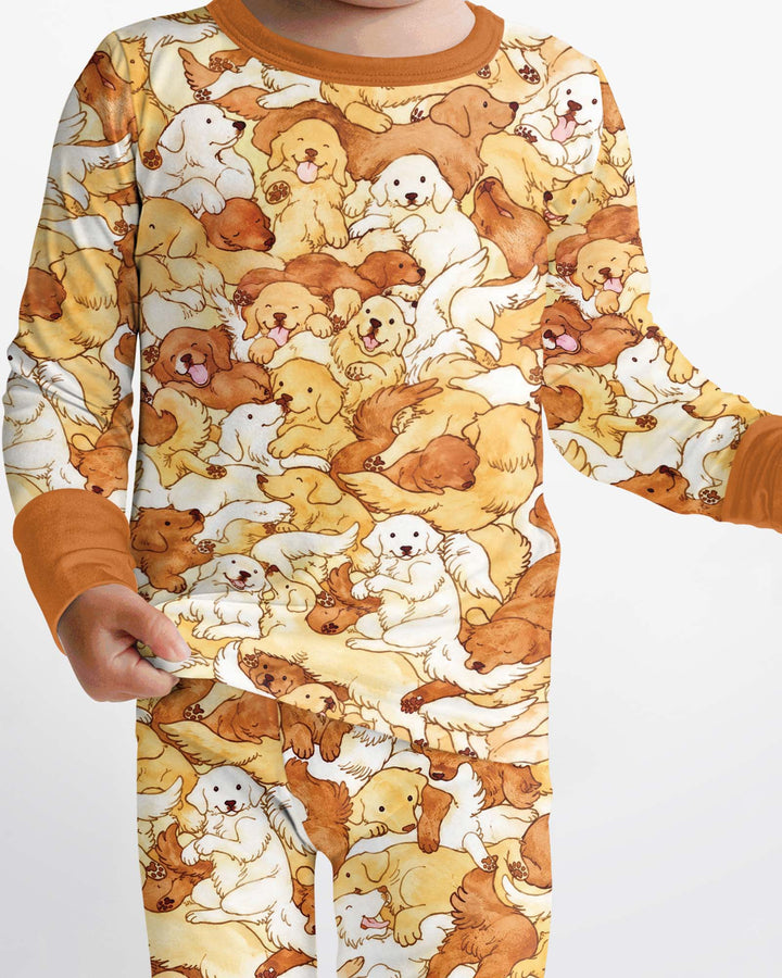 Puppy Pile Bamboo Two Piece Long Sleeve Pajama Set