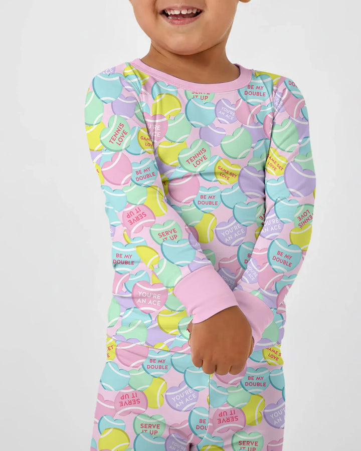 Zweiteiliges Langarm-Pyjama-Set mit Sommerfrüchten