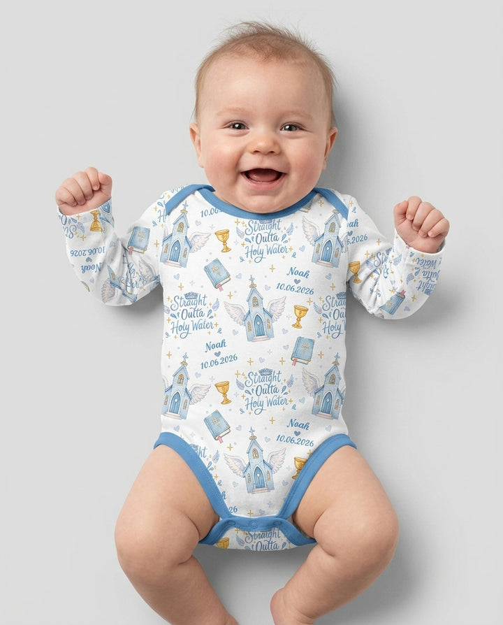 Gerippte Babykleidung mit individuellem Foto - Weich &amp; Skizzenhaft
