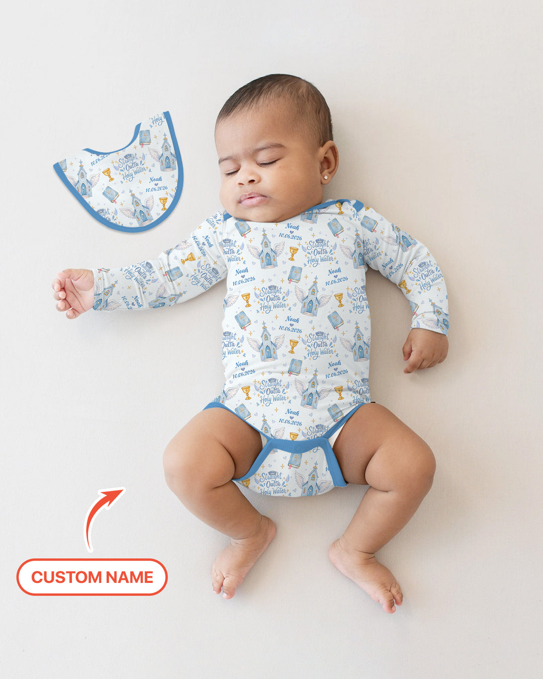 Gerippte Babykleidung mit individuellem Foto - Weich &amp; Skizzenhaft
