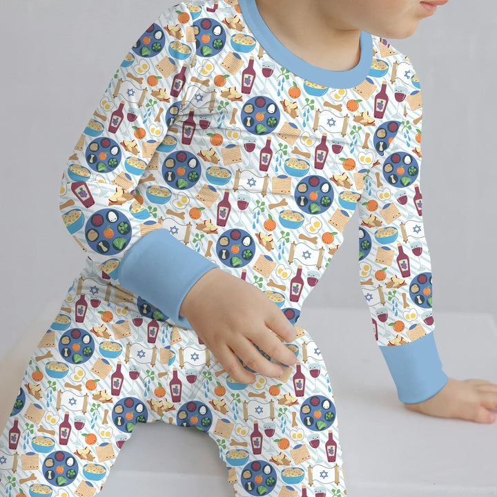 Passover Meal Bamboo Two Piece Long Sleeve Pajama Set