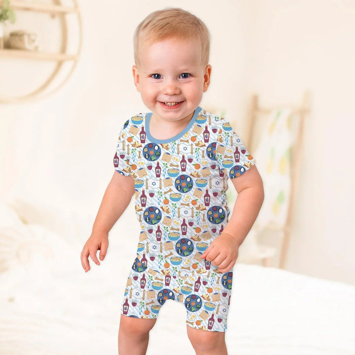 Template Zweiteiliges Pyjama-Set mit kurzen Ärmeln und Shorts