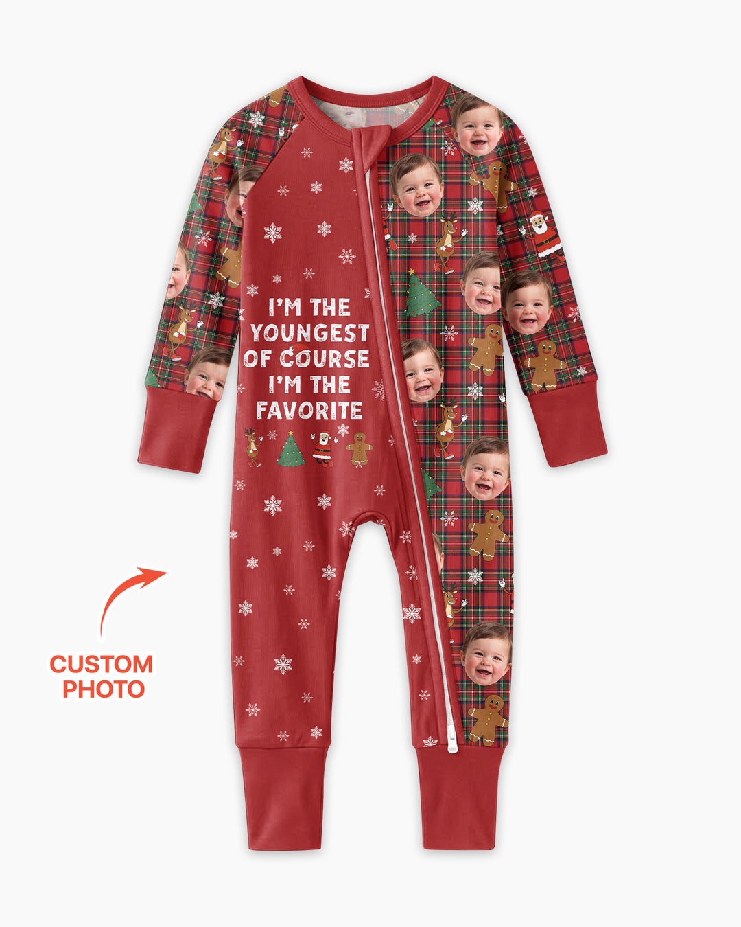 I'm The Favorite Christmas Funny Brother Sister Matching Bamboo Two Piece Long Sleeve Pajama Set