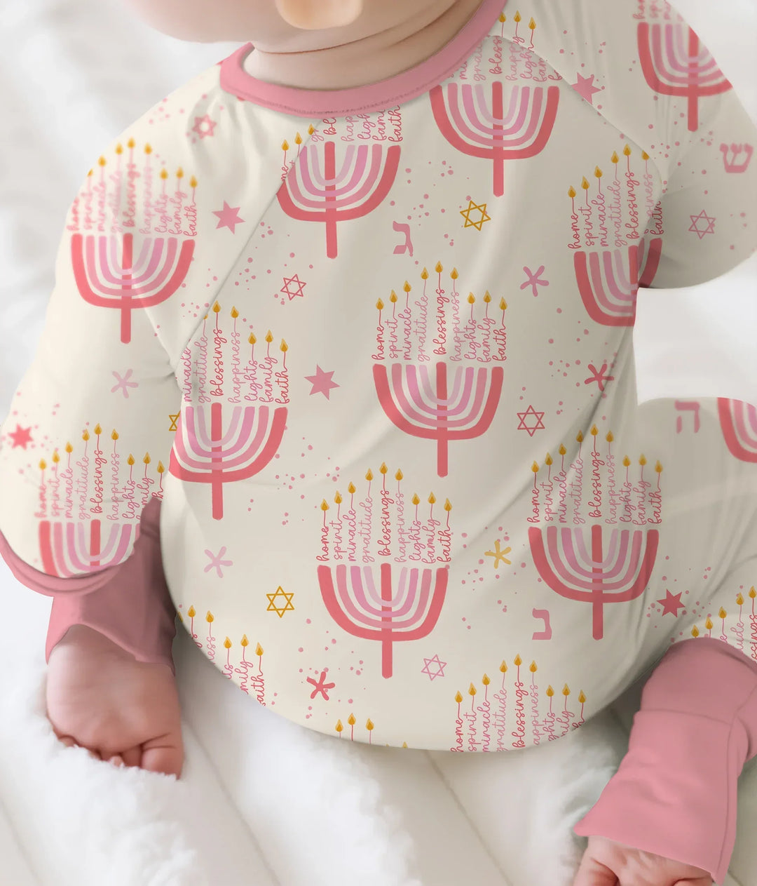 Hannukkah Menorah Family Matching Convertible Zippy , Hannukkah Menorah Family Matching Convertible Zippy - 0-3M / Girl