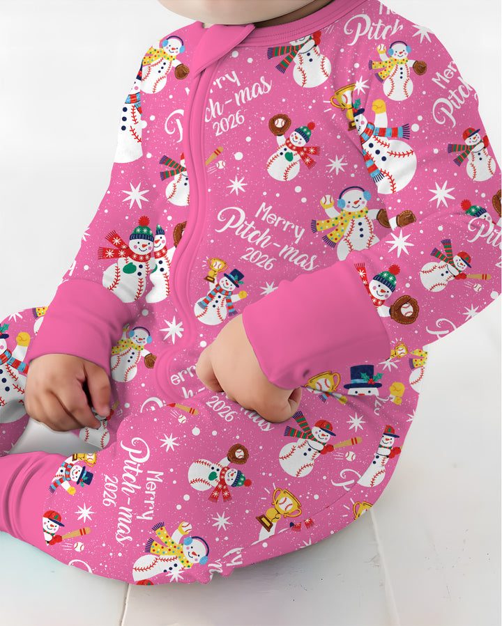 Baseball Christmas Non-custom Version Bamboo Convertible Zippy