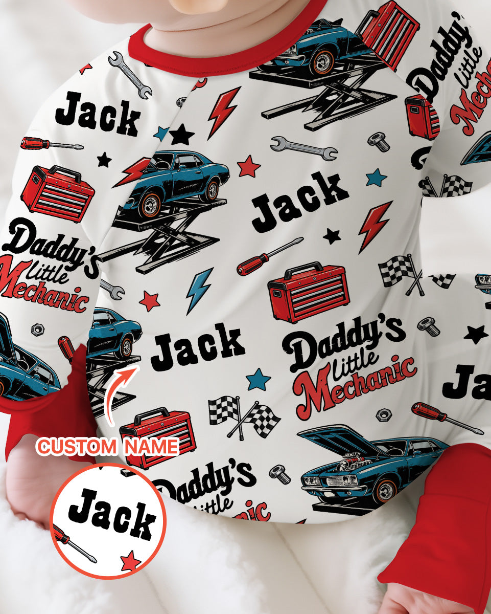 Custom Name Daddy's Little Mechanic Bamboo Convertible Zippy